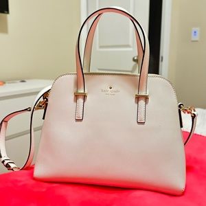 Kate Spade white dome satchel bag with crossbody strap